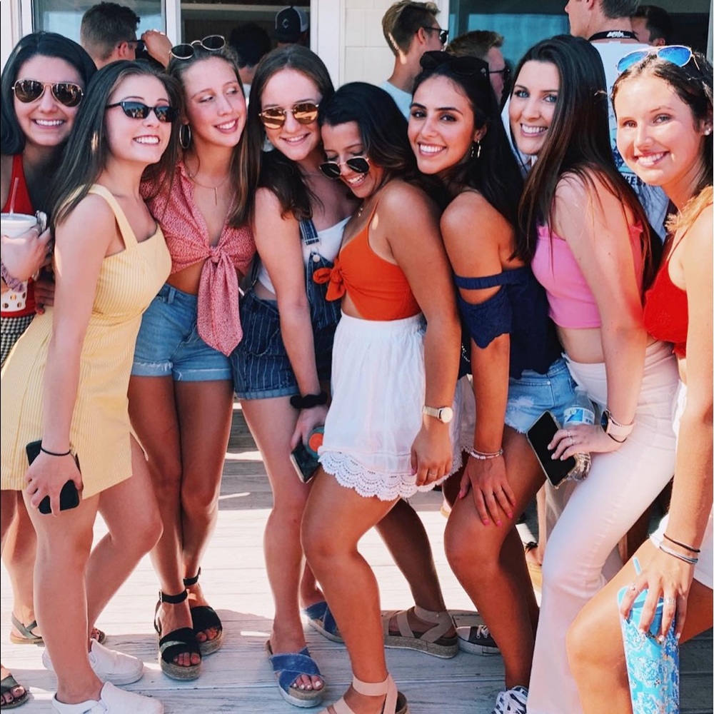 Orange Tie Front Cutout Romper